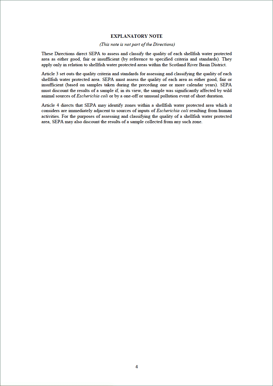 The Scotland River Basin District (Quality of Shellfish Water Protected Areas) (Scotland) Directions 2015 The Scotland River Basin District (Quality of Shellfish Water Protected Areas) (Scotland) Directions 2015
