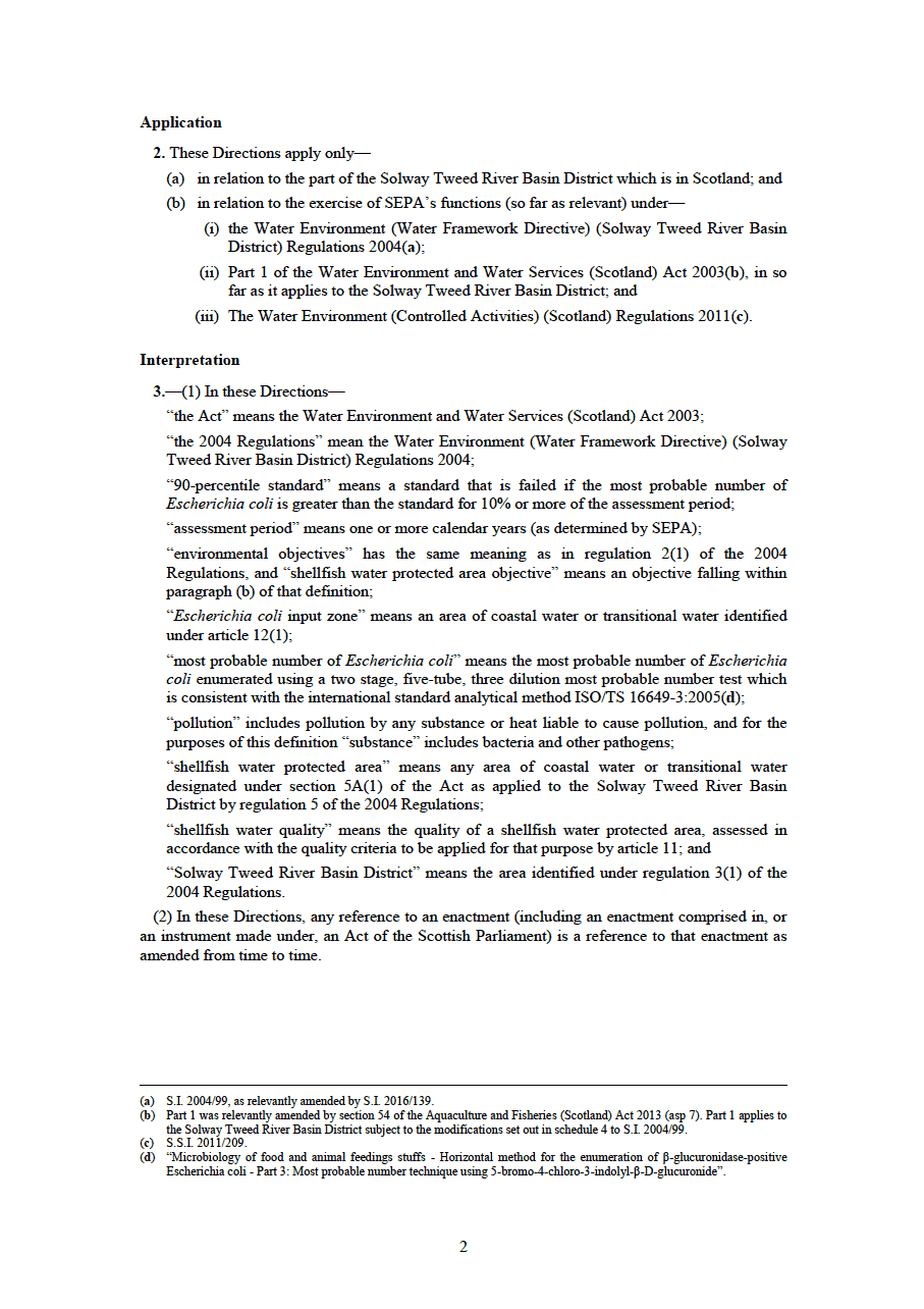 Environmental Protection: The Water Environment (Shellfish Water Protected Areas: Objectives and Classification etc.) (Solway Tweed) Directions 2016 - page 2