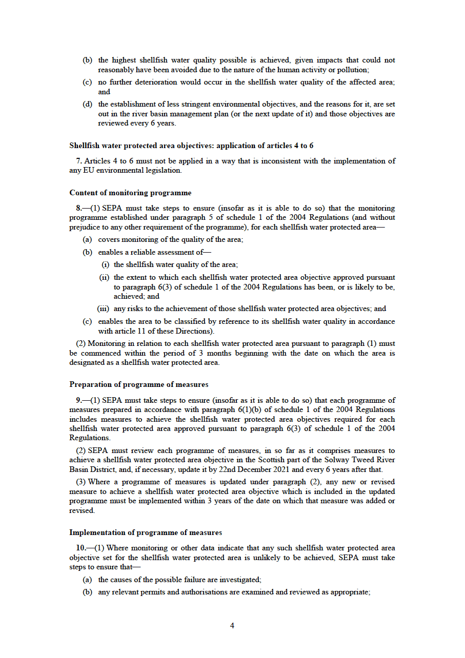 Environmental Protection: The Water Environment (Shellfish Water Protected Areas: Objectives and Classification etc.) (Solway Tweed) Directions 2016 - page 4