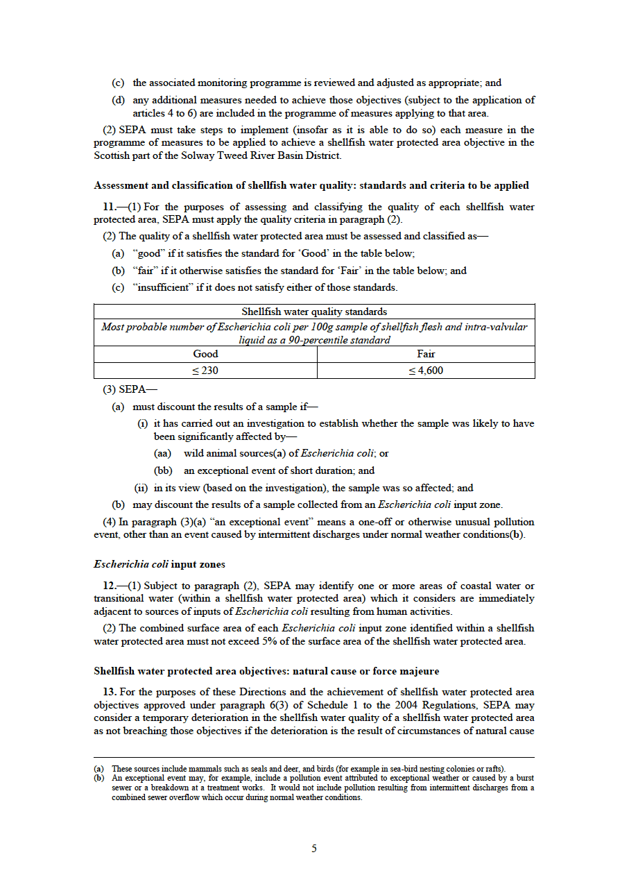 Environmental Protection: The Water Environment (Shellfish Water Protected Areas: Objectives and Classification etc.) (Solway Tweed) Directions 2016 - page 5