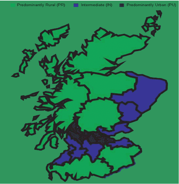 Map 2.3: OECD urban-rural definition applied to Scotland