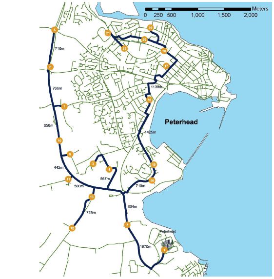 Figure 10 Potential pipe route for Peterhead