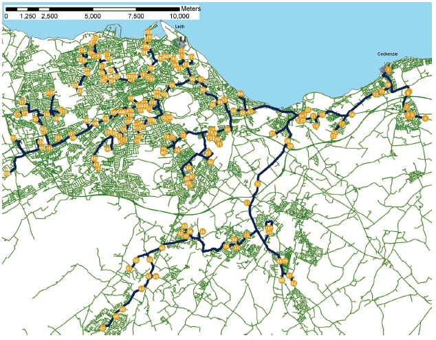 Figure 12 Potential pipe route for Cockenzie