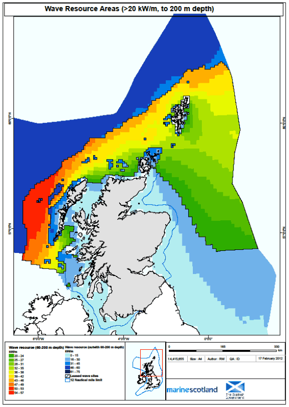 Figure 1 Resource assessment for offshore wave energy development in Scottish waters.
