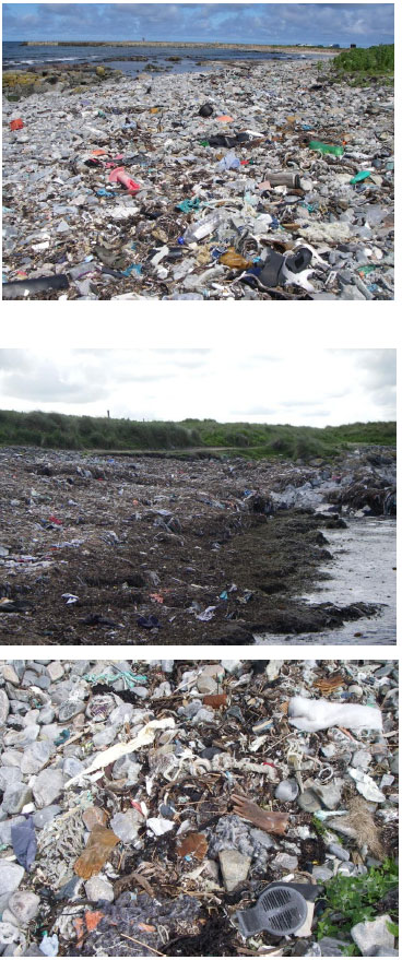 Figure 1‑1 Litter accumulations along the Aberdeenshire coastline