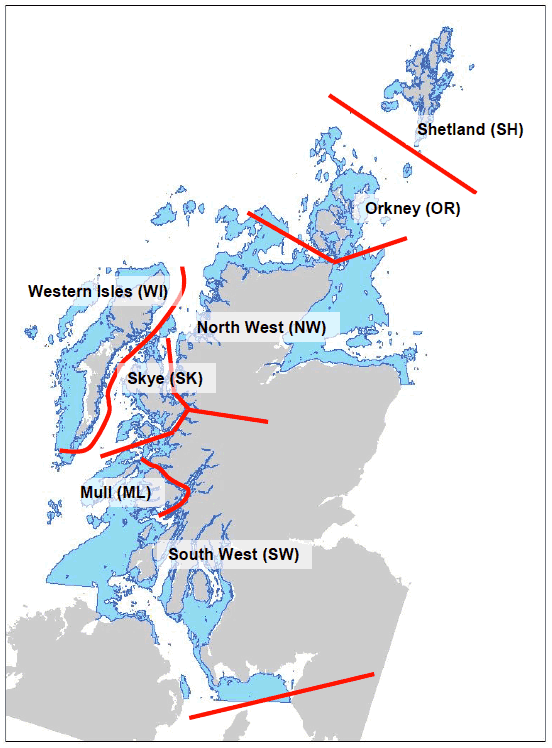 Map of Sea areas
