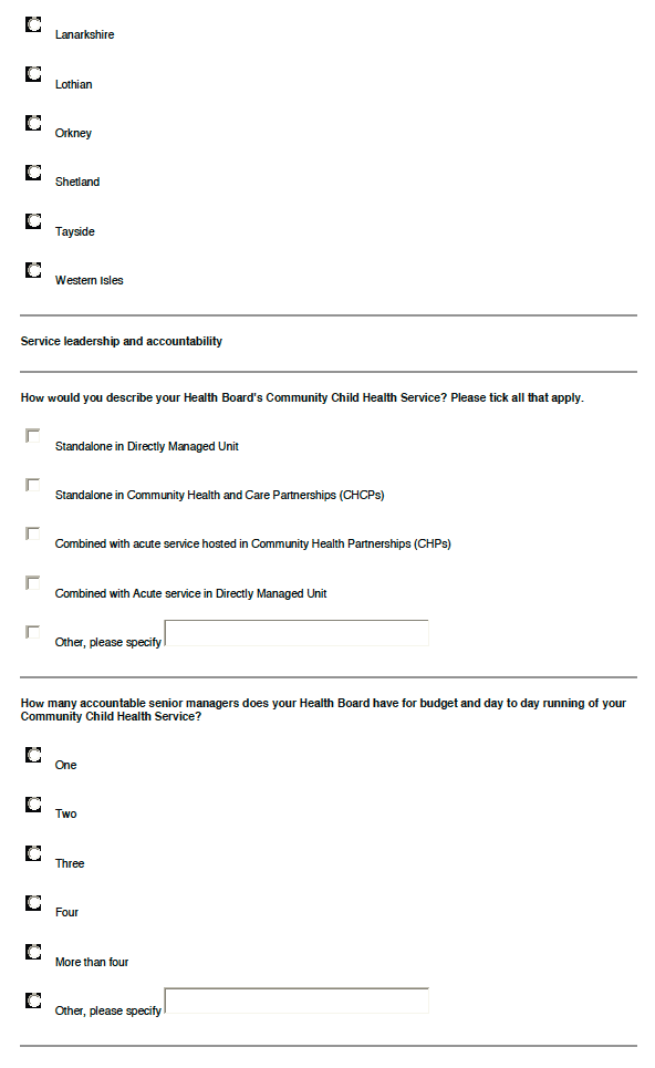 The Health Board Electronic Questionnaire