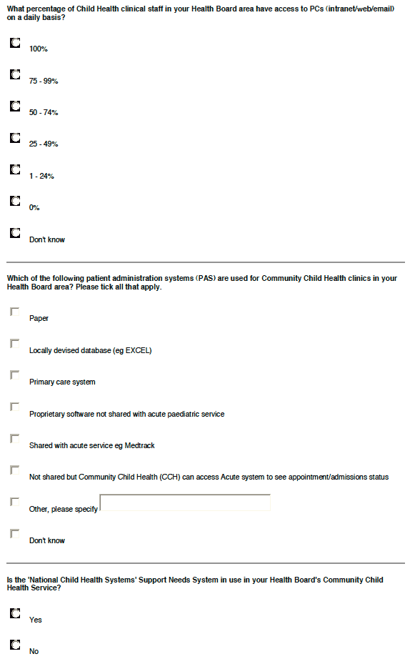 The Health Board Electronic Questionnaire