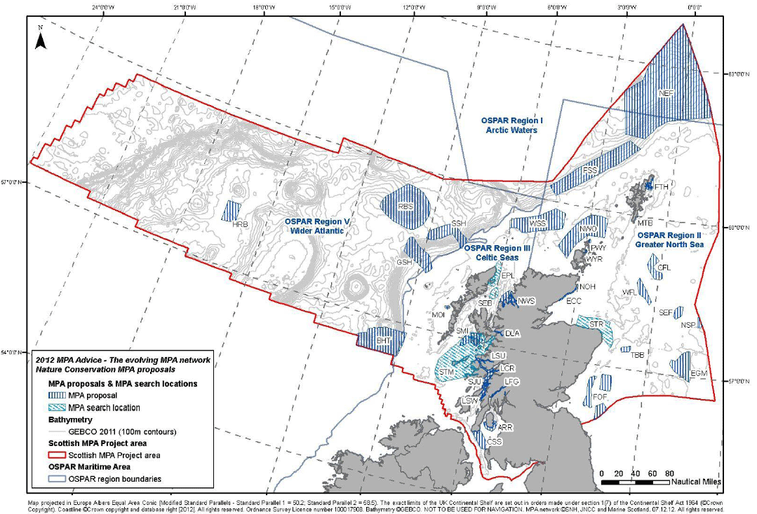 Figure 1: Nature Conservation MPA proposals and search locations in Scotland's seas
