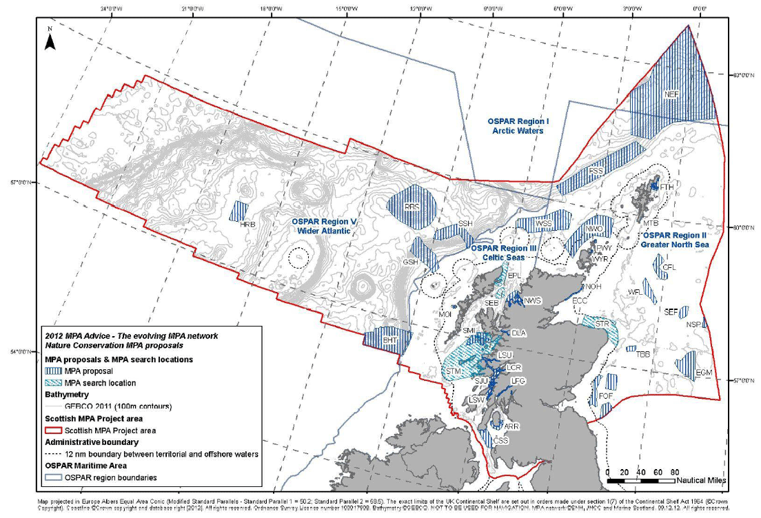 Figure 6 Nature Conservation MPA proposals and search locations in Scotland's seas