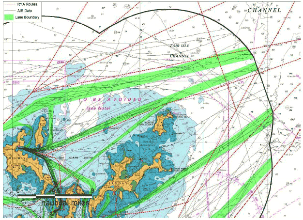 Figure 8.22 Northern Orkney Islands Recreational Routes and Lane Boundaries
