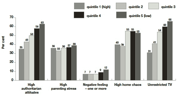 Figure 6.2 Prevalence of parental attitudes and organisation according to household income