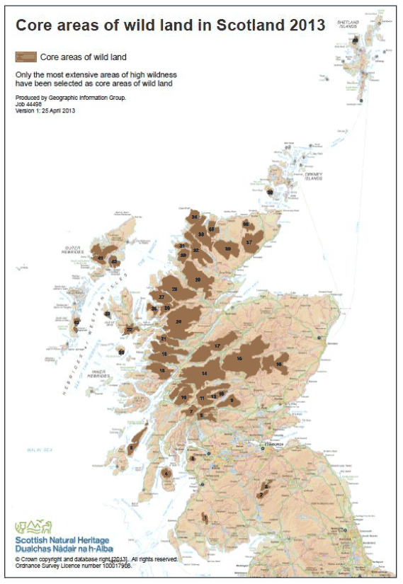 Figure B1.8.2: Core Areas of Wild Land in Scotland 2013