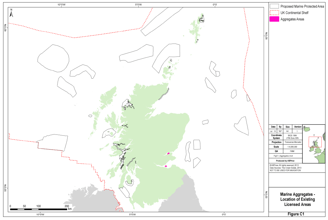 Figure C1 Marine Aggregates - Location of Existing Licensed Areas