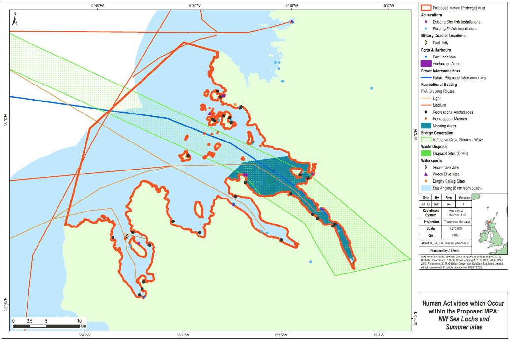 Human Activities which Occur within the Proposed MPA NW Sea Lochs and Summer Isles