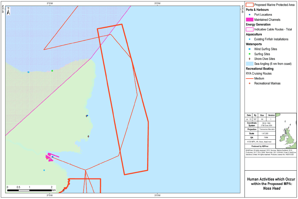 Human Activities which Occur within the Proposed MPA Noss Head