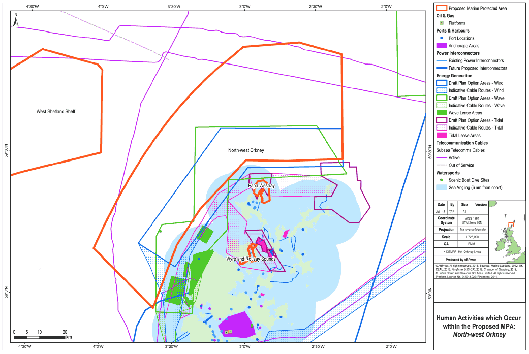 Human Activities which Occur within the Proposed MPA Northwest Orkney