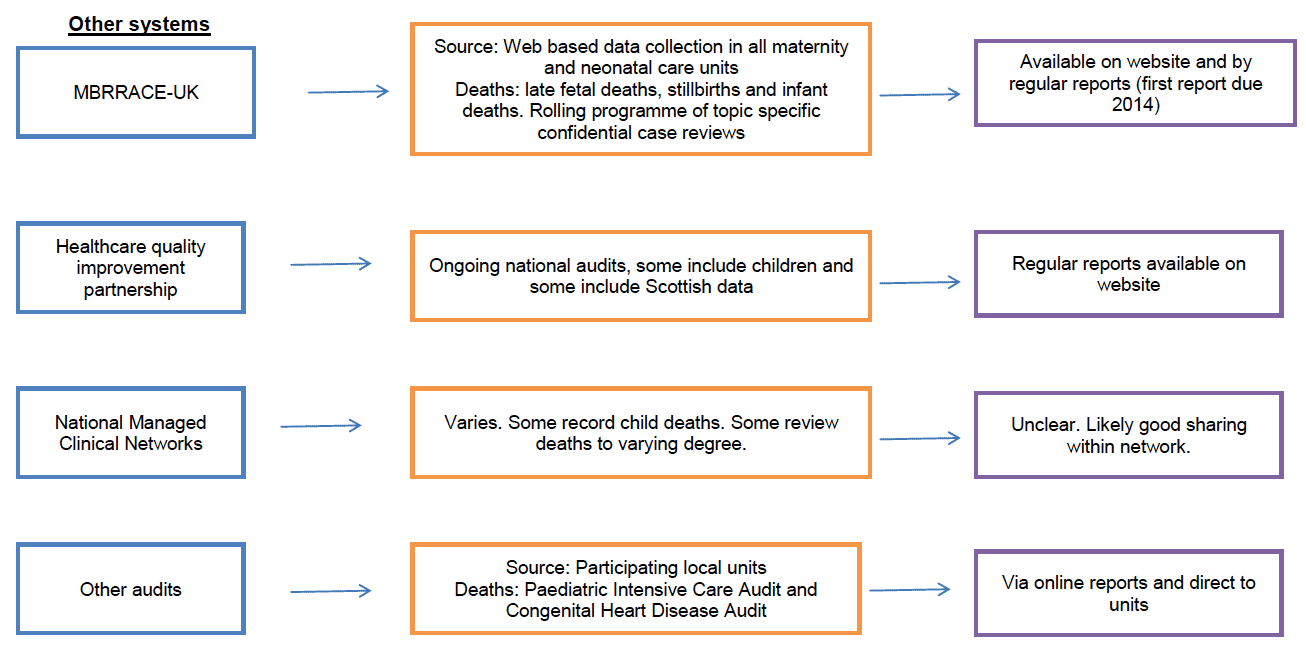 National child death data collection and surveillance systems including audit diagram