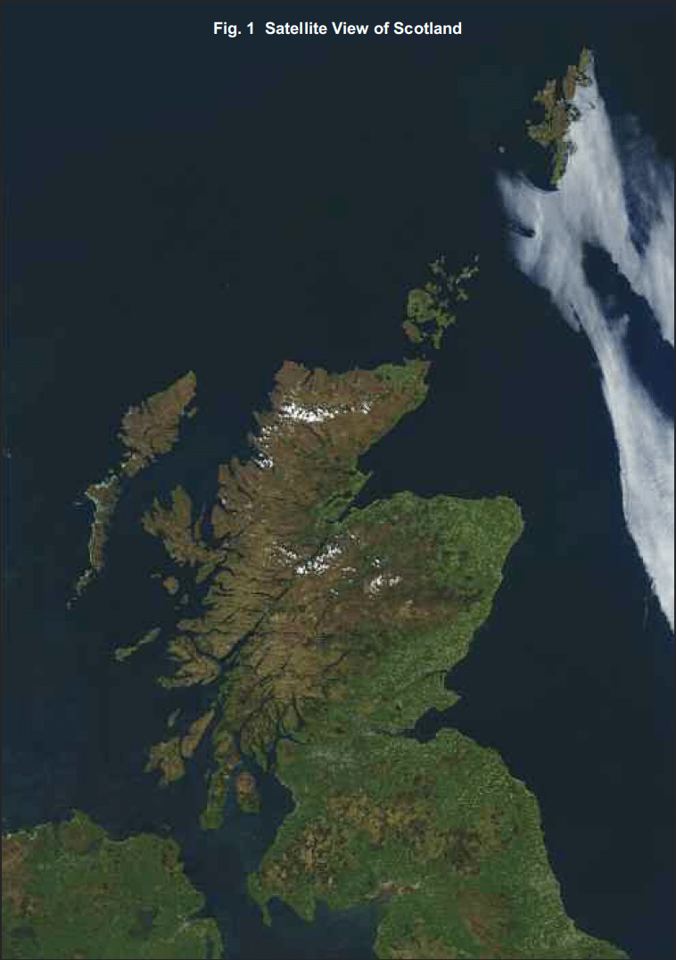 Figure 1 Satellite view of Scotland