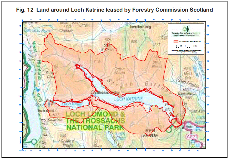 Fig. 12 Land around Loch Katrine leased by Forestry Commission Scotland