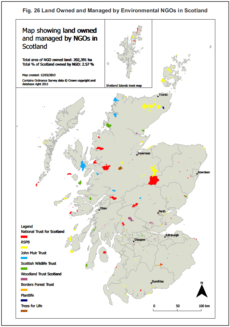 Fig. 26 Land Owned and Managed by Environmental NGOs in Scotland