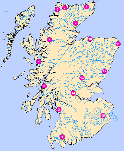 Figure 3 Map showing the sites of the samples used in the regional assignment
