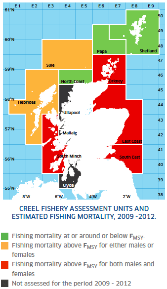 CREEL FISHERY ASSESSMENT UNITS AND ESTIMATED FISHING MORTALITY, 2009 -2012