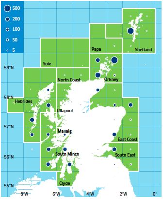 Creel Fishery Assessment Areas and Scottish Velvet Crab Landings (Tonnes) In 2012