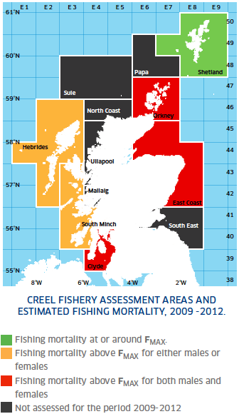 CREEL FISHERY ASSESSMENT AREAS AND ESTIMATED FISHING MORTALITY, 2009 -2012