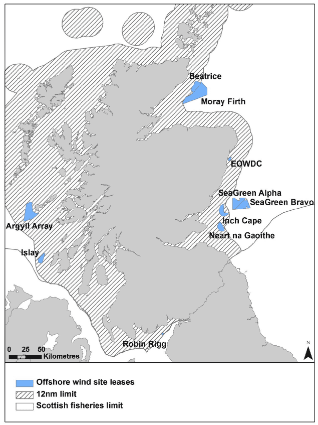 Figure 1: Locations of Scottish offshore wind farm sites