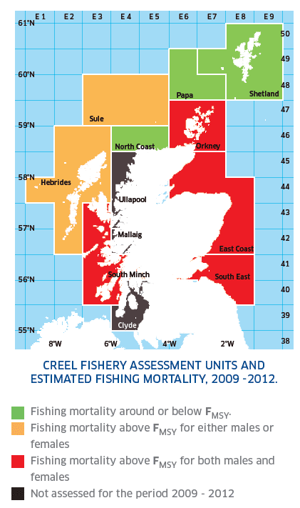 Creel Fishery Assessment Units and Estimated Fishing Mortality, 2009 -2012.