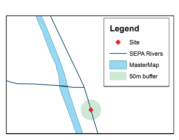 Example of circumstances where SEPA rivers line features