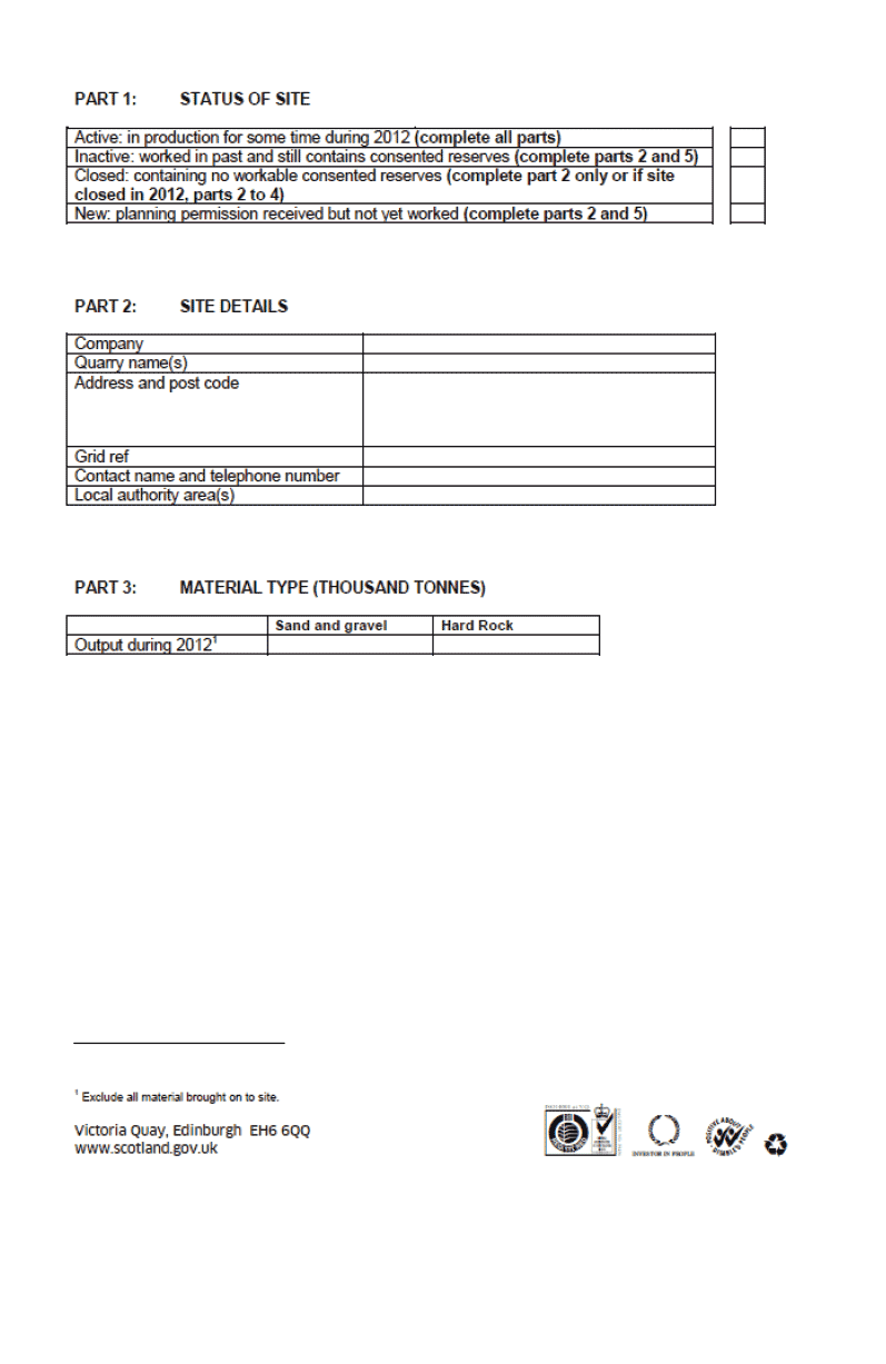 Example of 2012 Survey Form