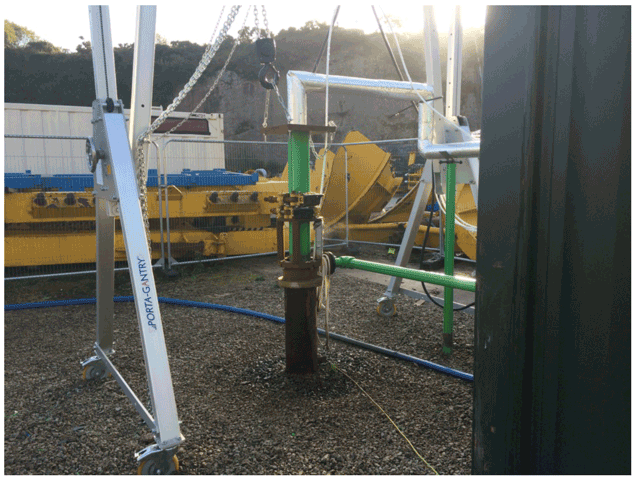 Figure 16 Completed well-head connections to the Thermal Response Test unit