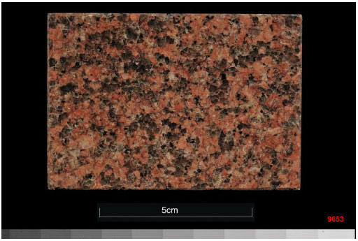 Figure 11: Polished surface of a block of Hill of Fare 'main granite'