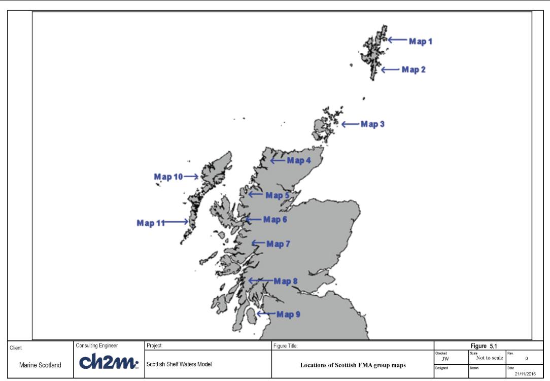 Locations of Scottish FMA group maps