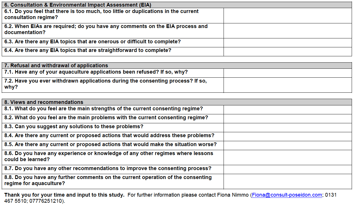 Industry Questionnaire