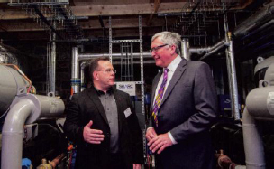 Photograph: Ross Burton – SHARC Energy (left), & Fergus Ewing MSP (right) at Galashiels facilities. 