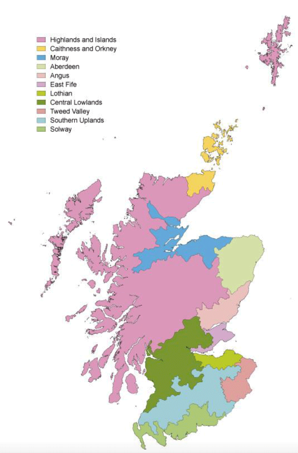 Figure 15: Land use regions of Scotland