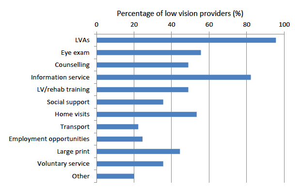 Figure 7: Services provided to people with low vision 