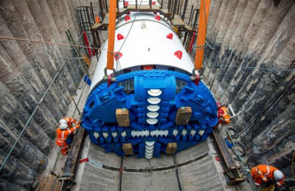 Image: Shieldhall Tunnel construction, credit to SNS Photography.