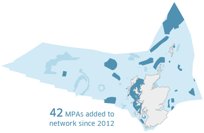 42 MPAs added to the network between 2013 and 2018
