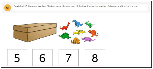 Figure 2: Example of a P1 Number question: assessing ability to solve missing number problems