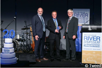 A photo of representatives of the Tweed Forum and Eddleston Water project at the Thiess International River Prize award ceremony.