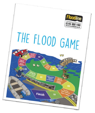An image of the cover of SEPA’s ‘Flood Game’ for children promoted as part of Floodline Kids.