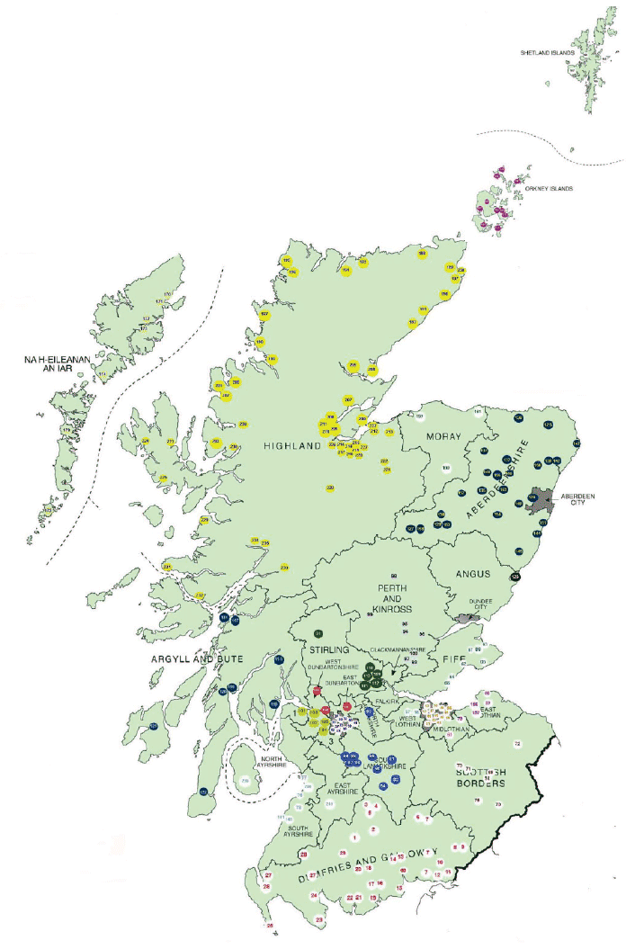 Map - Known distribution of Community Transport providers in Scotland