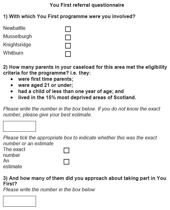 Health visitor questionnaire
