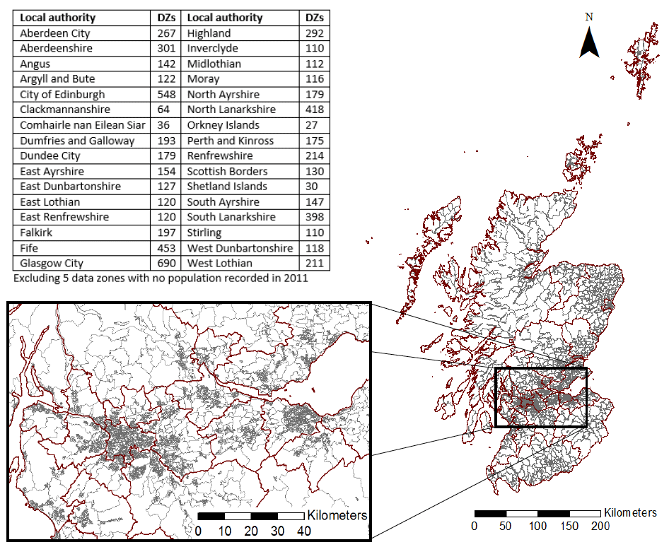 Figure 2. Data zones in Scotland. Ordnance Survey data