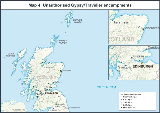 Map 4: Unauthorised Gypsy/Traveller encampments