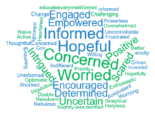 Figure 7: How participants in the targeted-audience workshops felt about climate change at the end of the workshop.